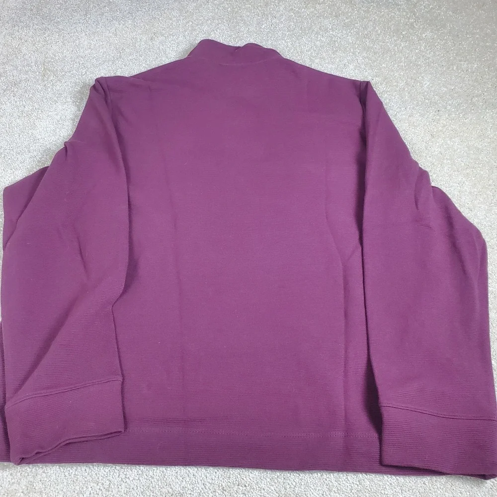 Perry‎ Ellis Men's  1/4 Zip Pullover Size XL  Burgundy Long Sleeve NWTGS